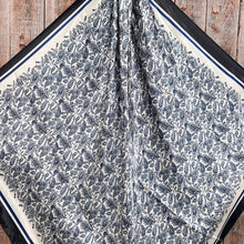 Load image into Gallery viewer, 35X35&quot;  Blue &amp; Cream Paisley Wild Rag/Scarf WR3408
