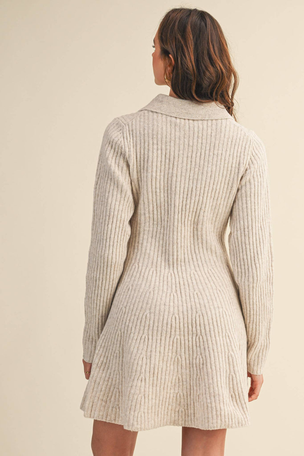 Harvest Moon Ribbed Flared Sweater Dress