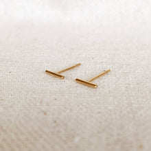 Load image into Gallery viewer, 14k Gold Filled Petite Bar Stud Earrings
