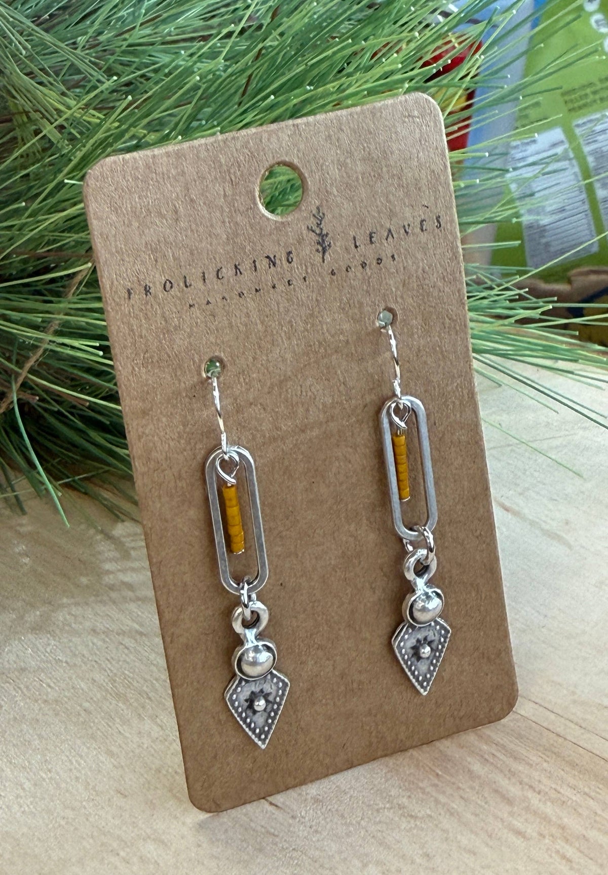 Boho Soul-Beaded Yellow Dangle Earrings