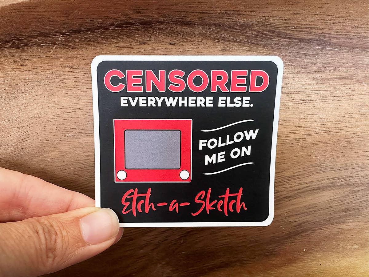 Censored Sticker | Funny Sticker | Etch-a-Sketch