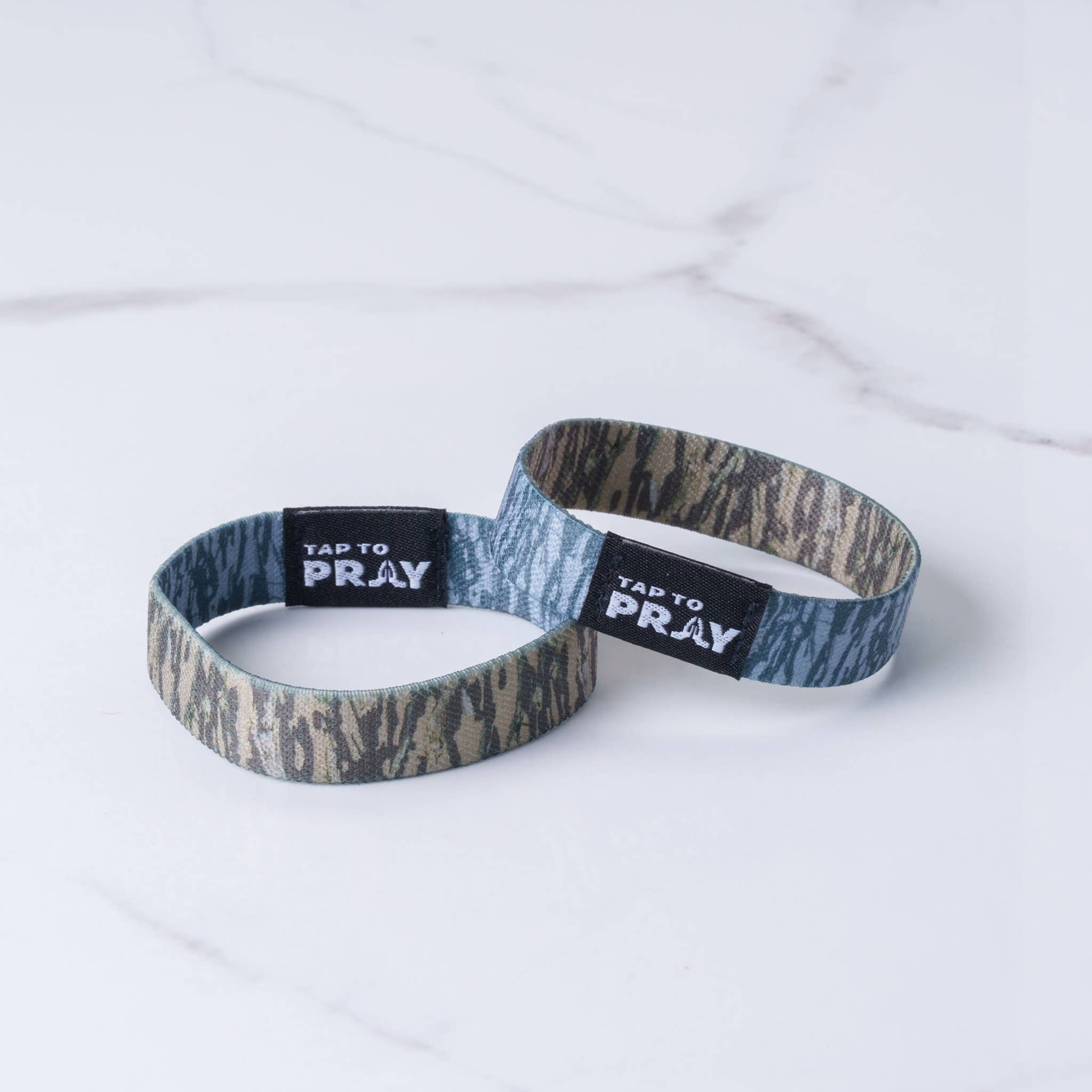 Tap To Pray™ Wristbands - Tree Bark Camo Brown & Grey