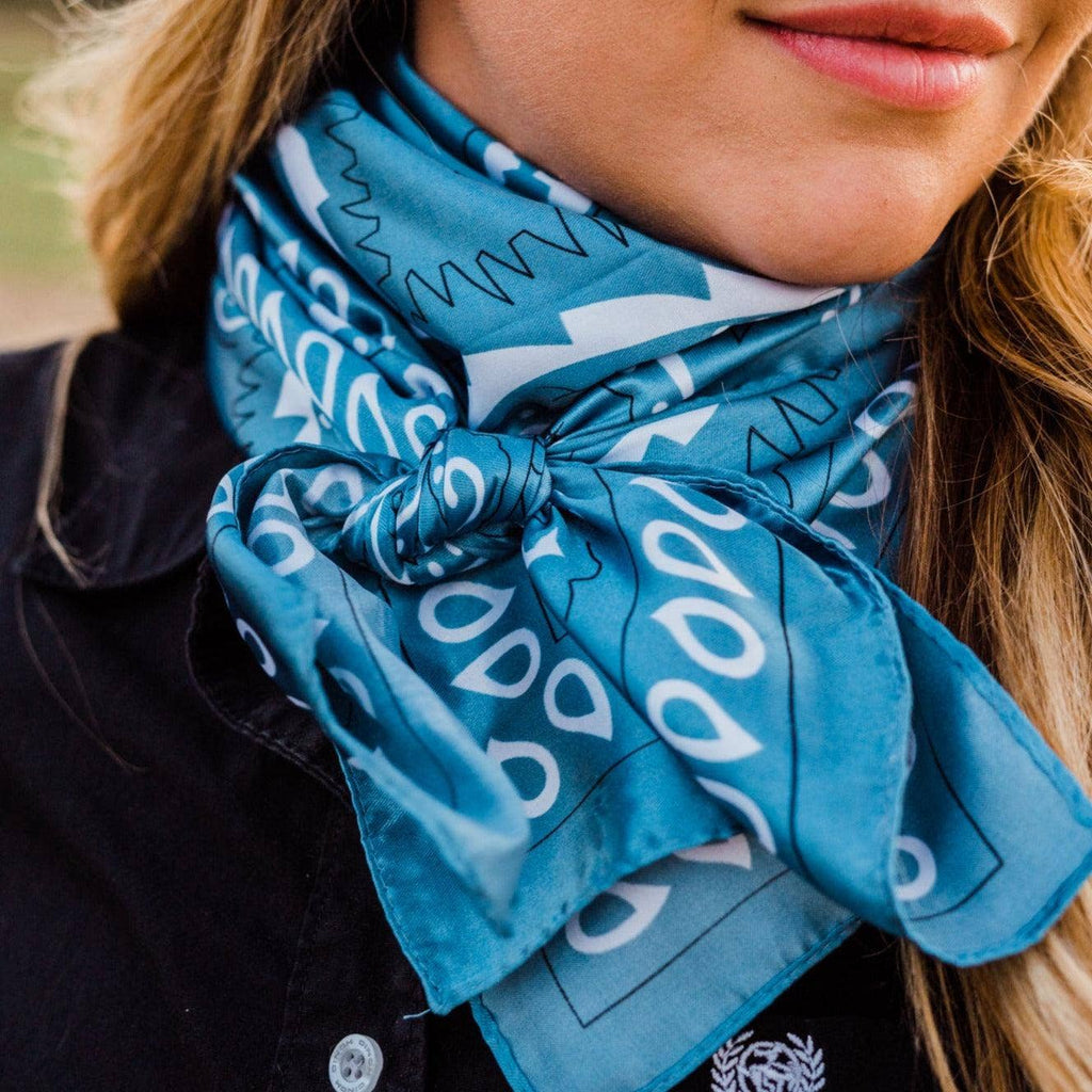 Blue & White Paisley Wild Rag/Scarf