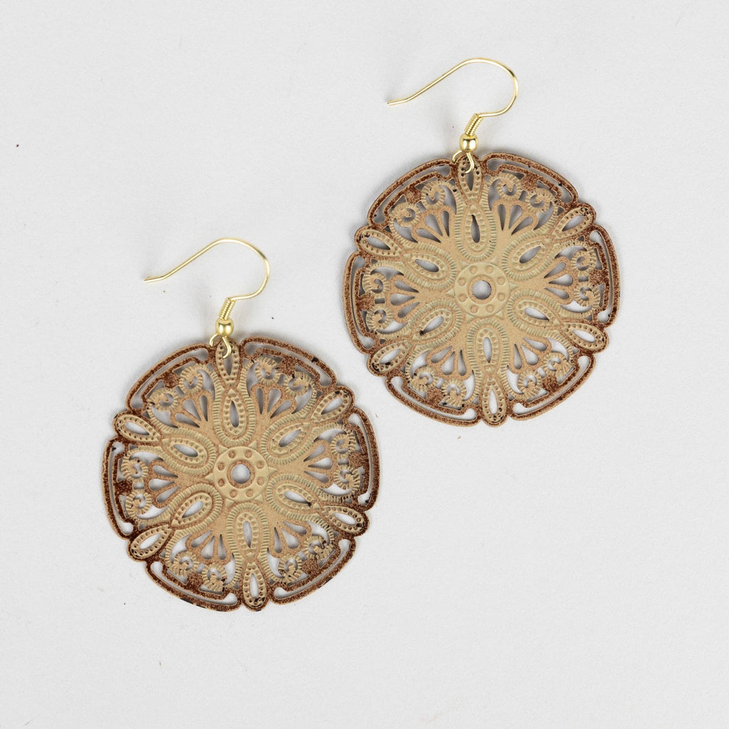 Parvati Brass Sand Dollar Earrings