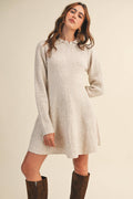 Harvest Moon Ribbed Flared Sweater Dress