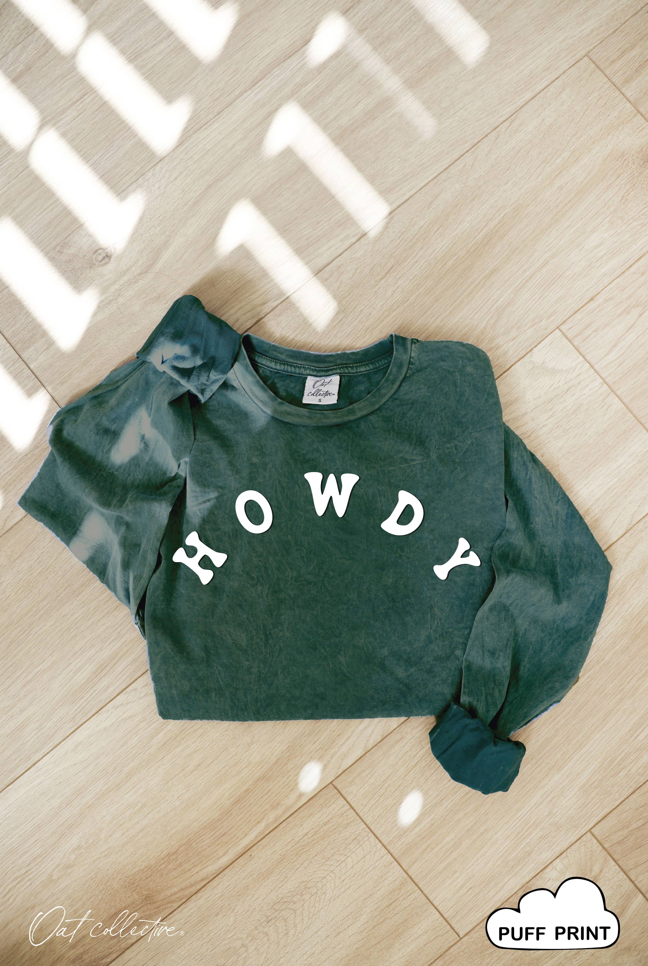 HOWDY Puff Mineral Washed Long Sleeve Graphic