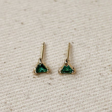 Load image into Gallery viewer, Mini Colored CZ Triangle Stud
