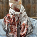 Grey & Pink Floral Wild Rag / Scarf