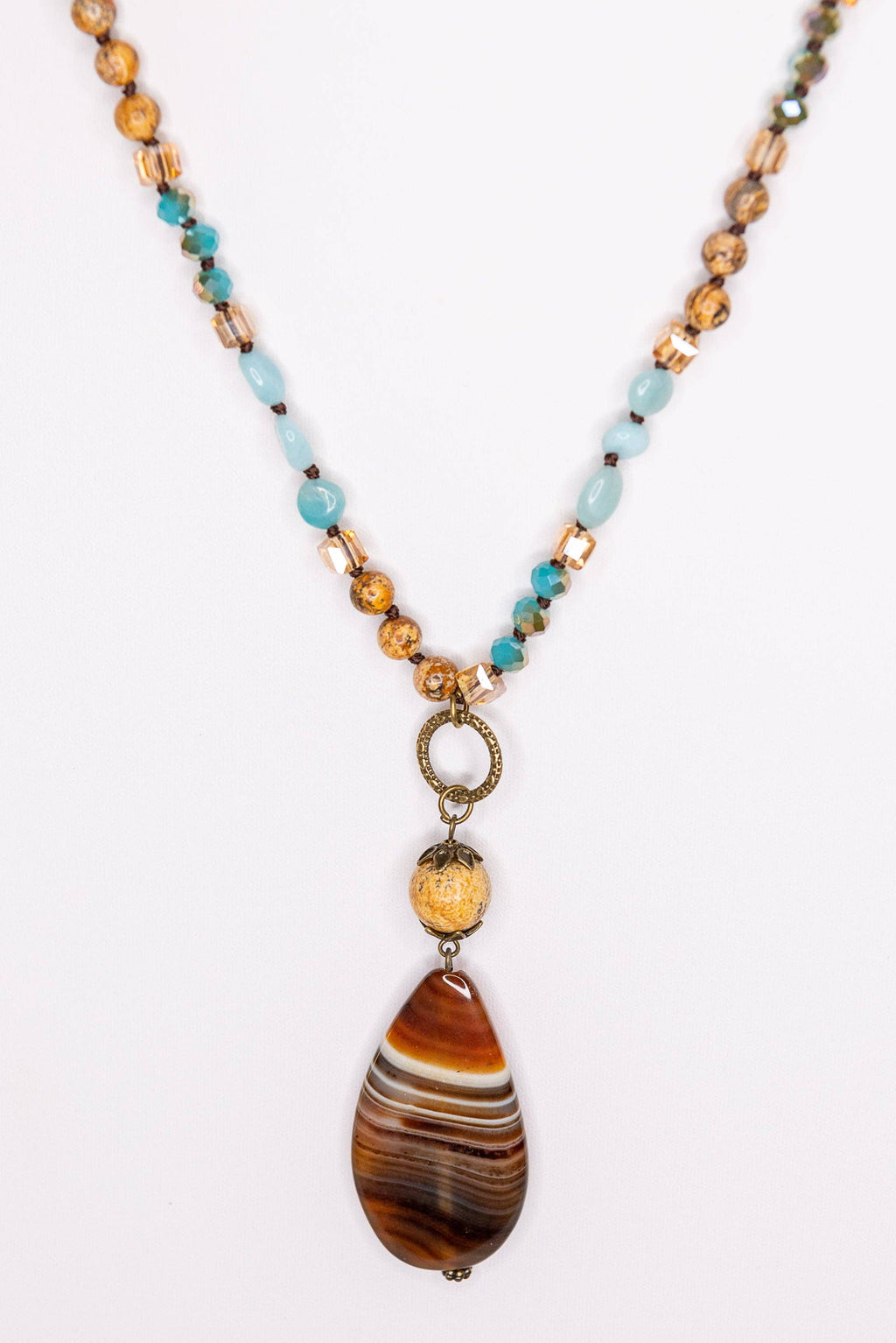 Debbie Necklace in Turquoise/Brown