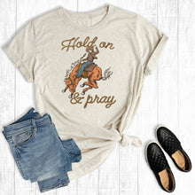 Load image into Gallery viewer, Hold On And Pray Cowboy Graphic Tee
