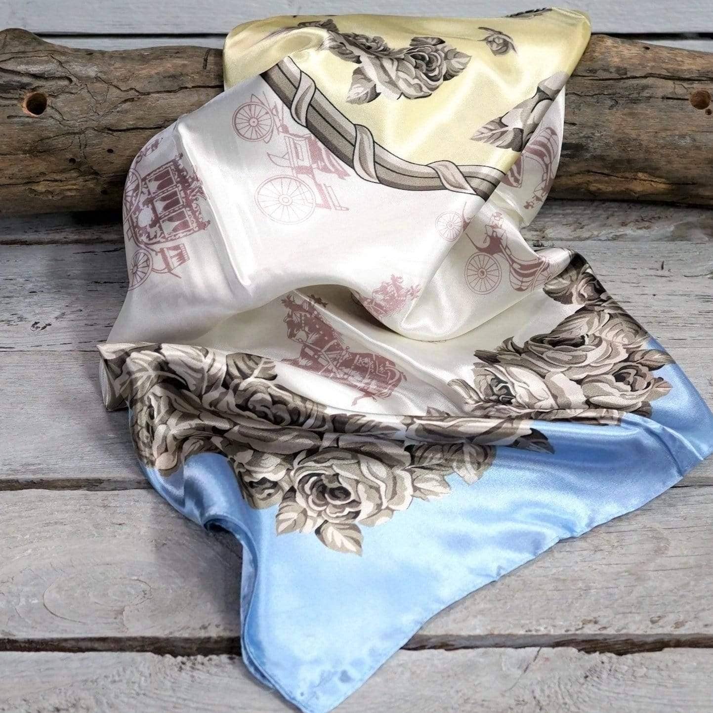 Pale Blue & Cream Floral Wild Rag/Scarf