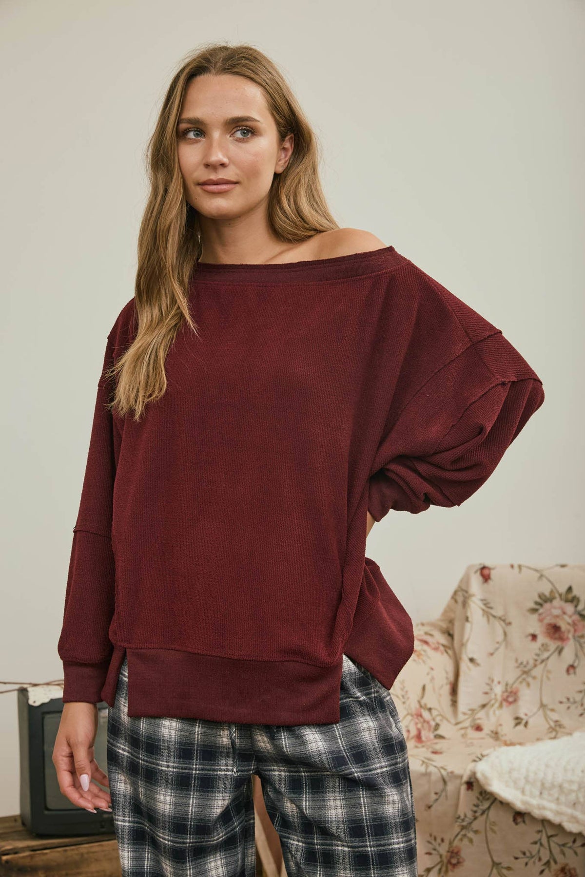 How Lucky Are We- Boat Neck Top