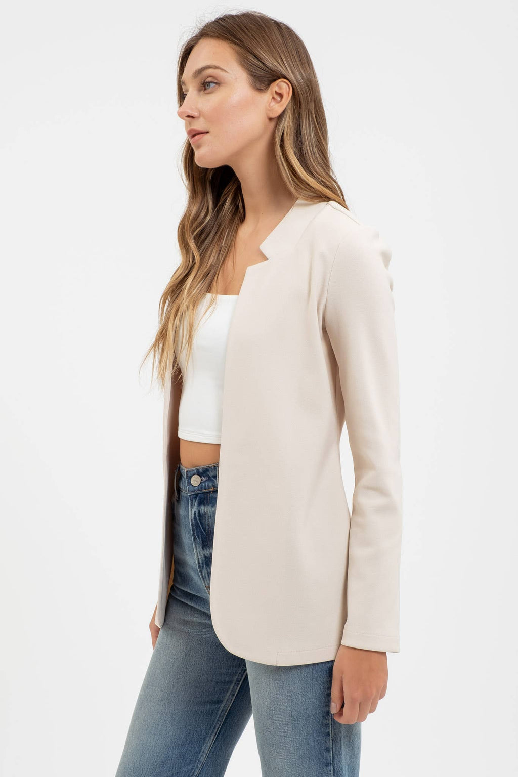 Anchor- Notch Collar Long Line Blazer