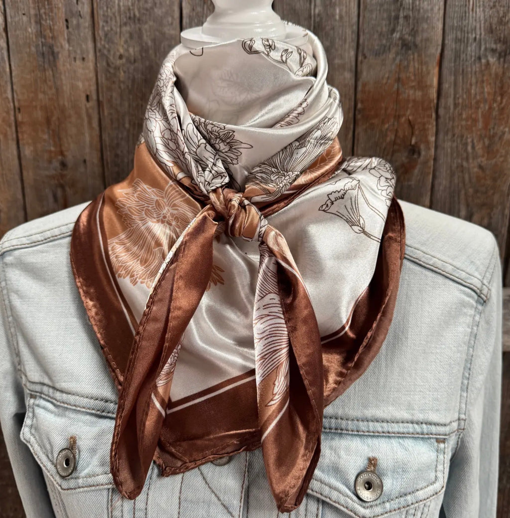 Brown & Tan Floral Wild Rag