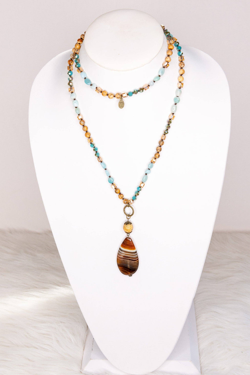 Debbie Necklace in Turquoise/Brown