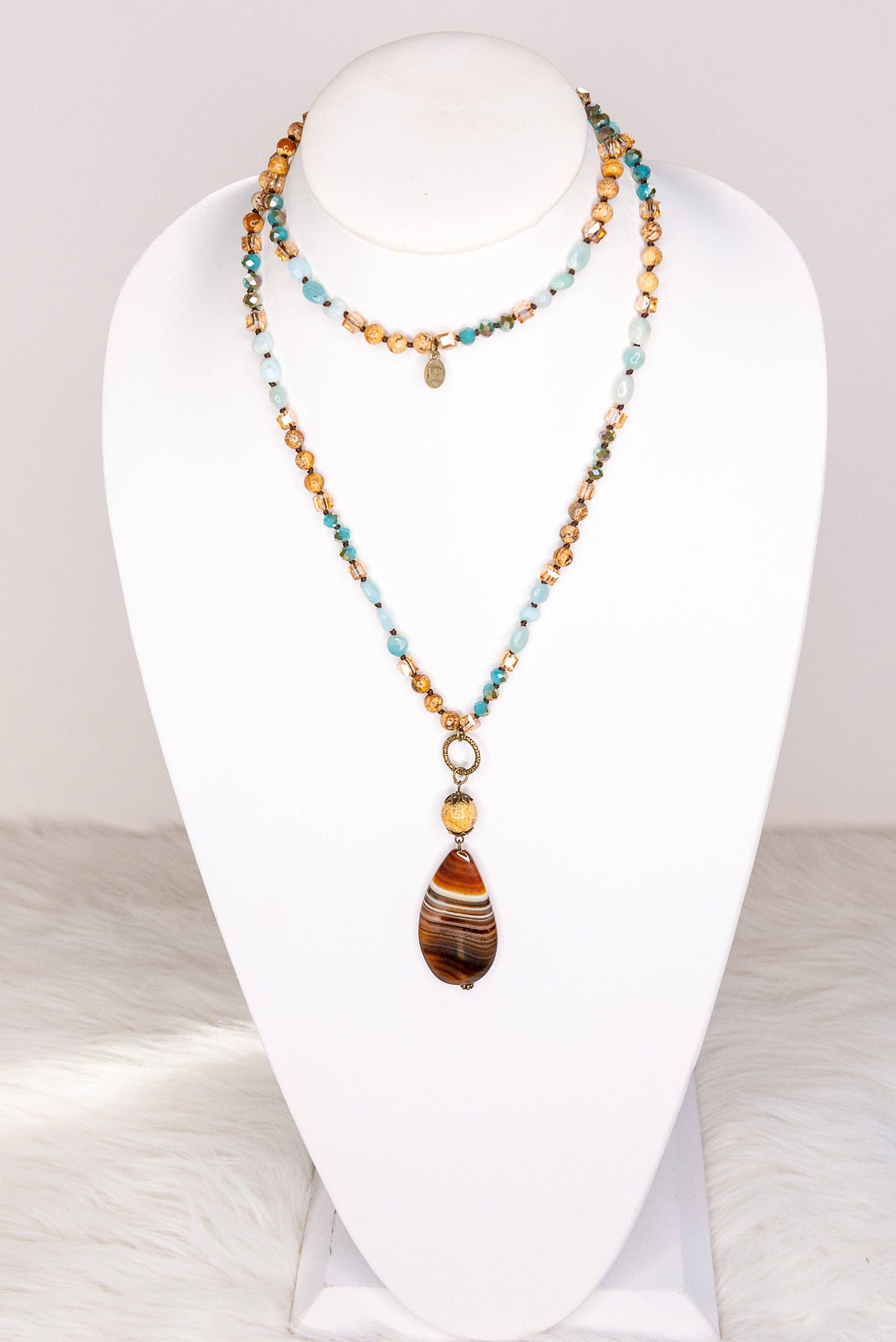 Debbie Necklace in Turquoise/Brown