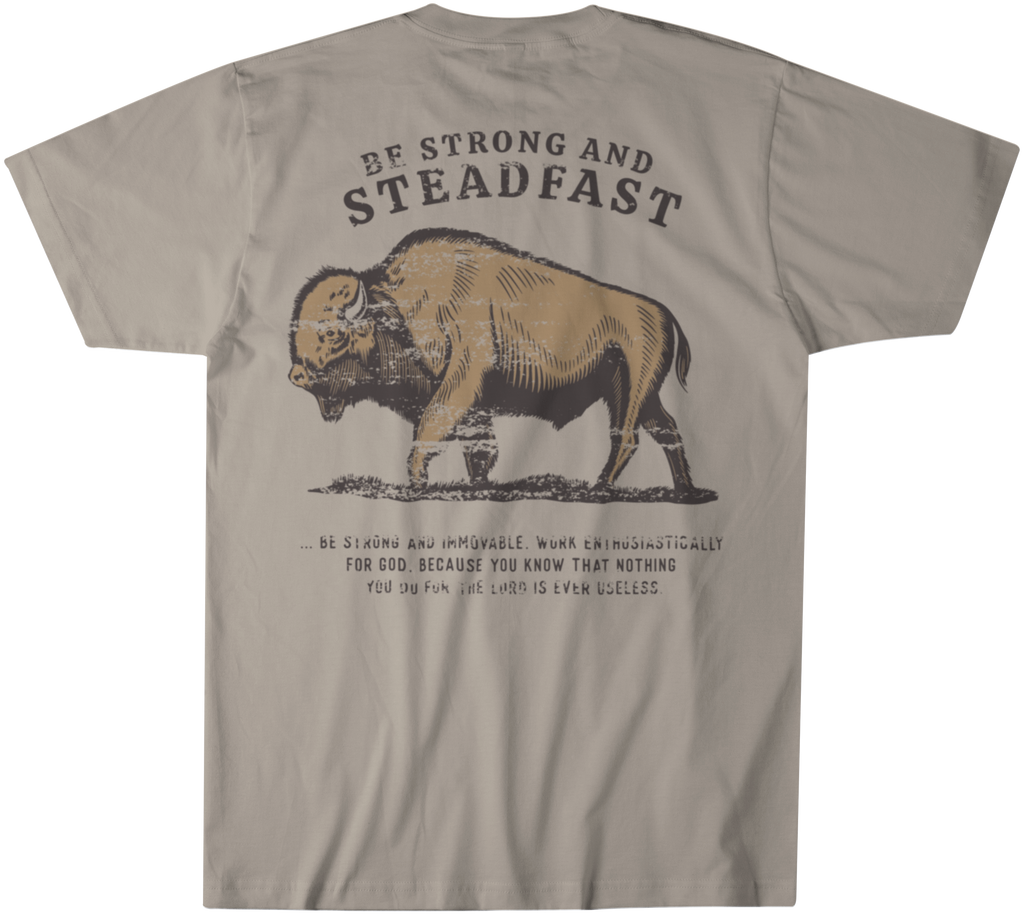 Be Strong and Steadfast Buffalo Christian Graphic Tee