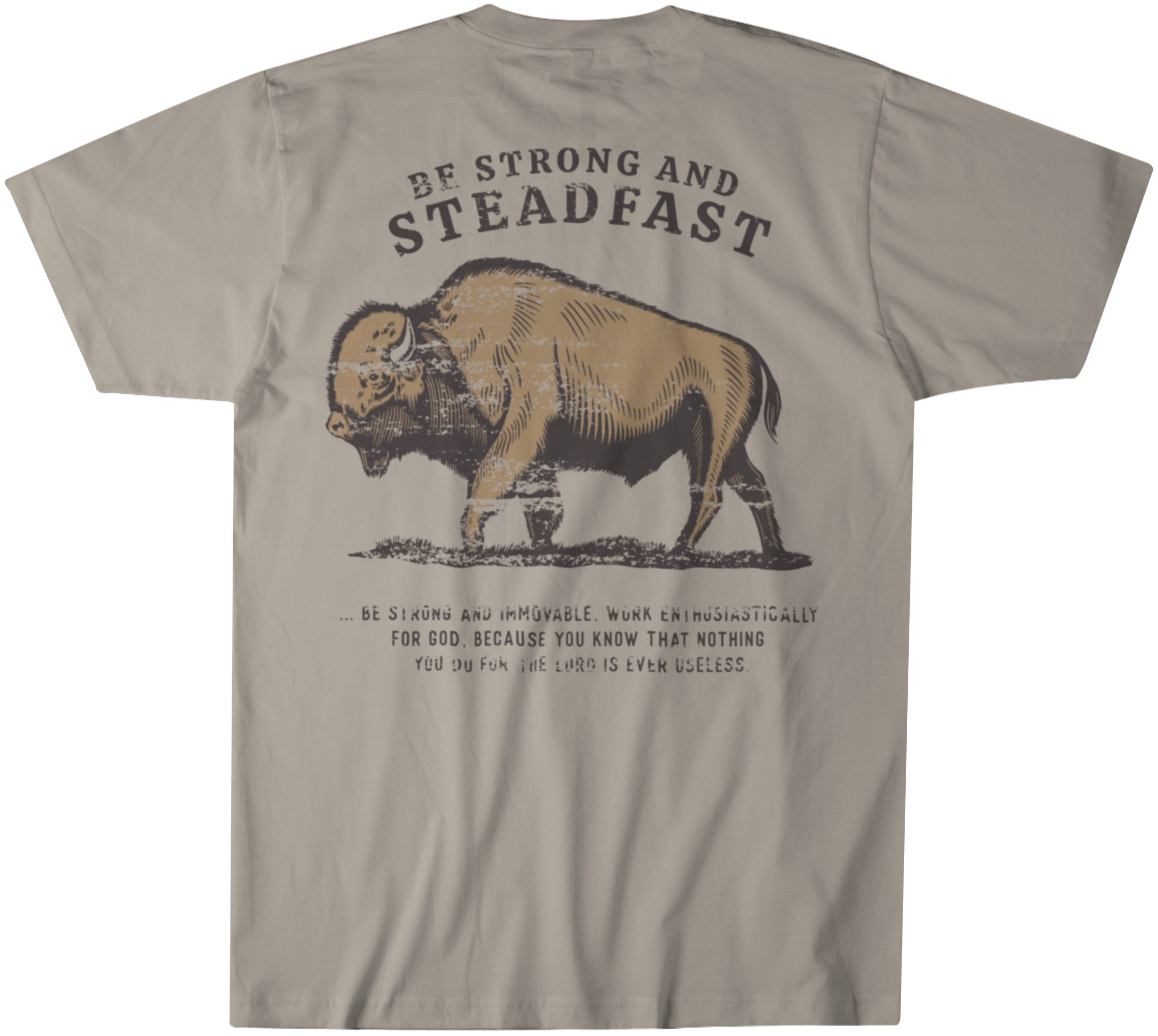 Be Strong and Steadfast Buffalo Christian Graphic Tee