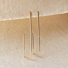 Load image into Gallery viewer, 18k Gold Filled Rectangle Shaped Earrings
