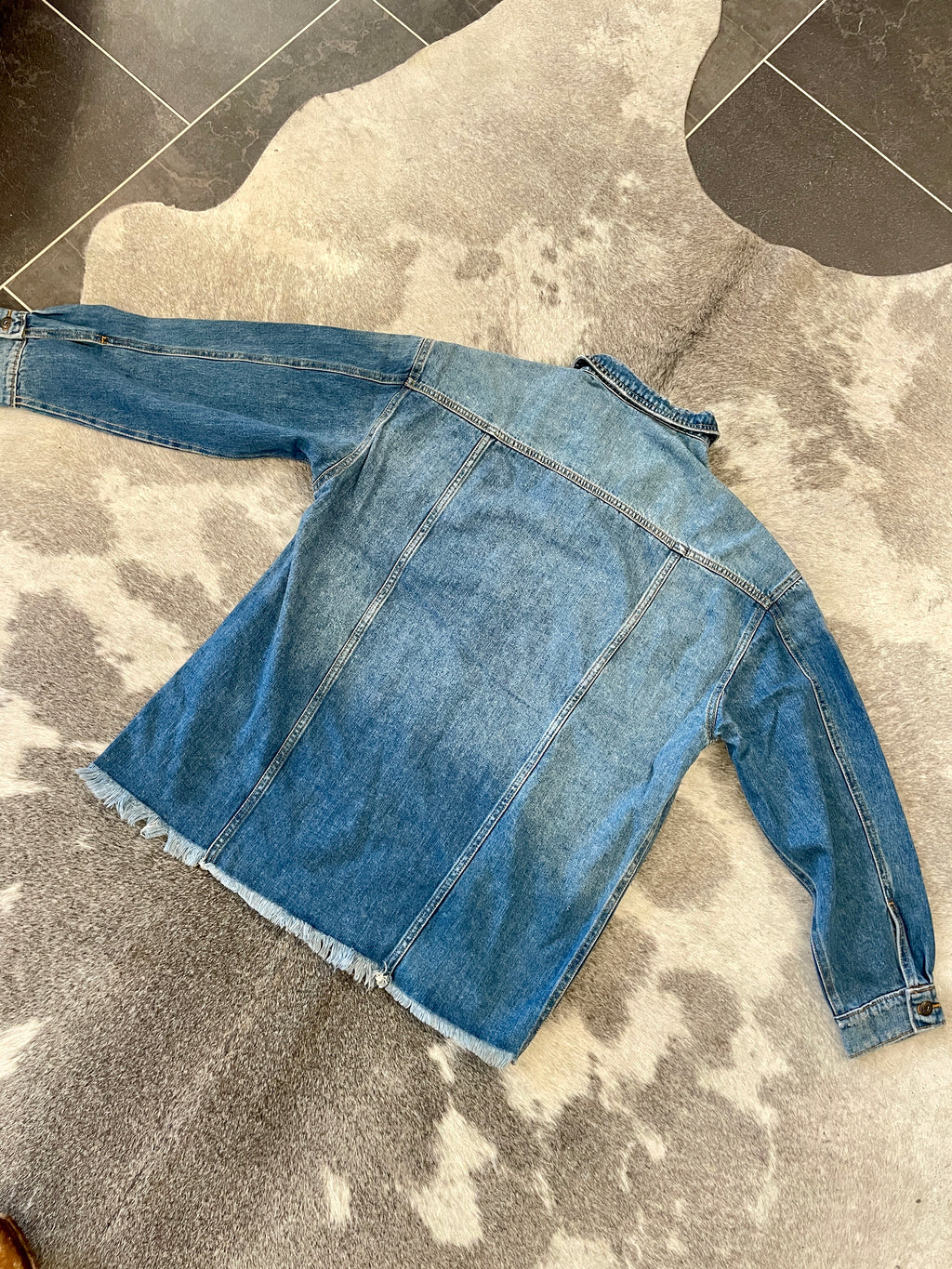 Distressed Oversized Denim Shacket