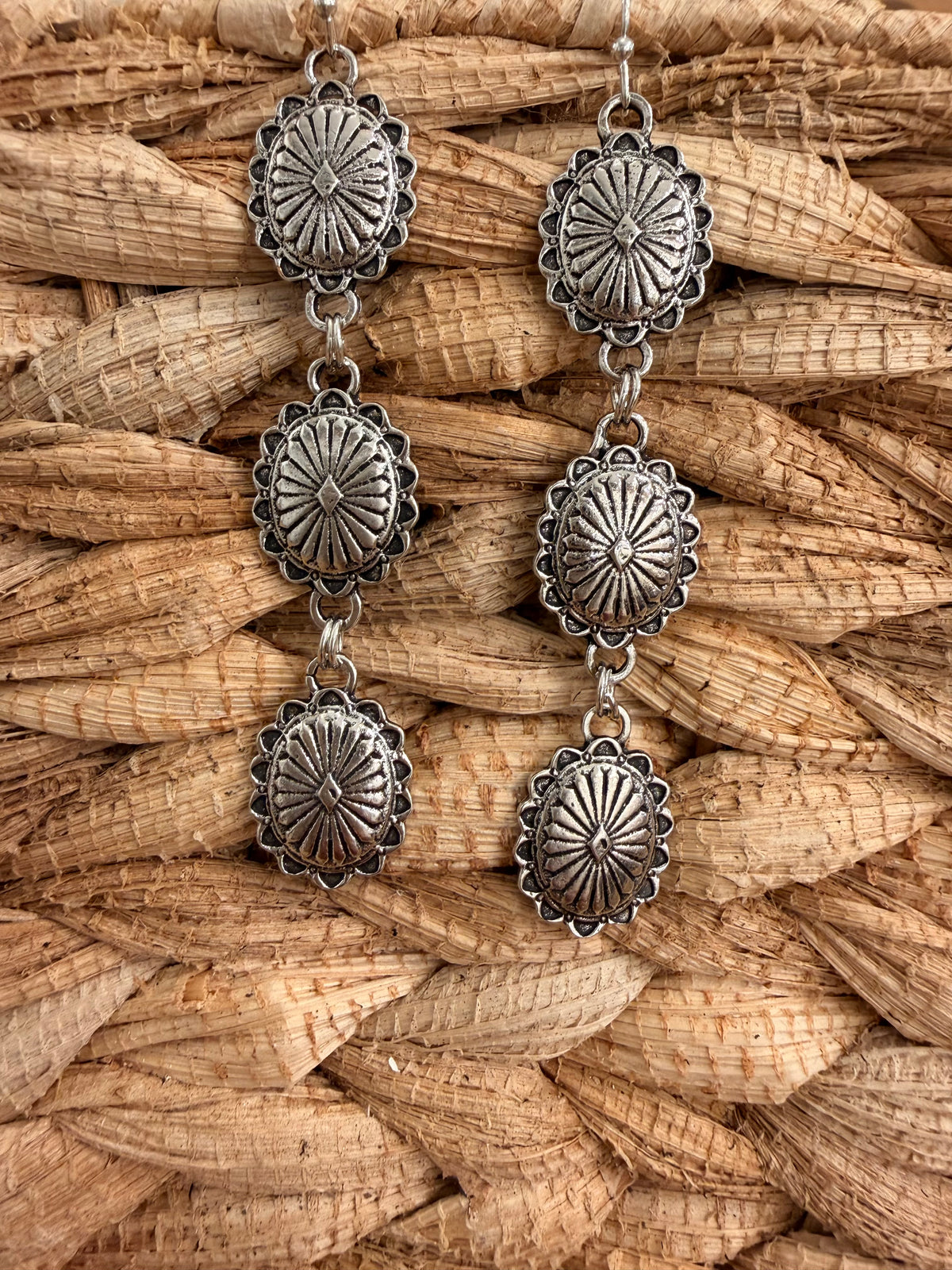 Silver Dollar Dangle Earring