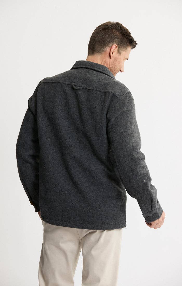 Thermal Lined Wool Blend Shirt Jacket- Charcoal