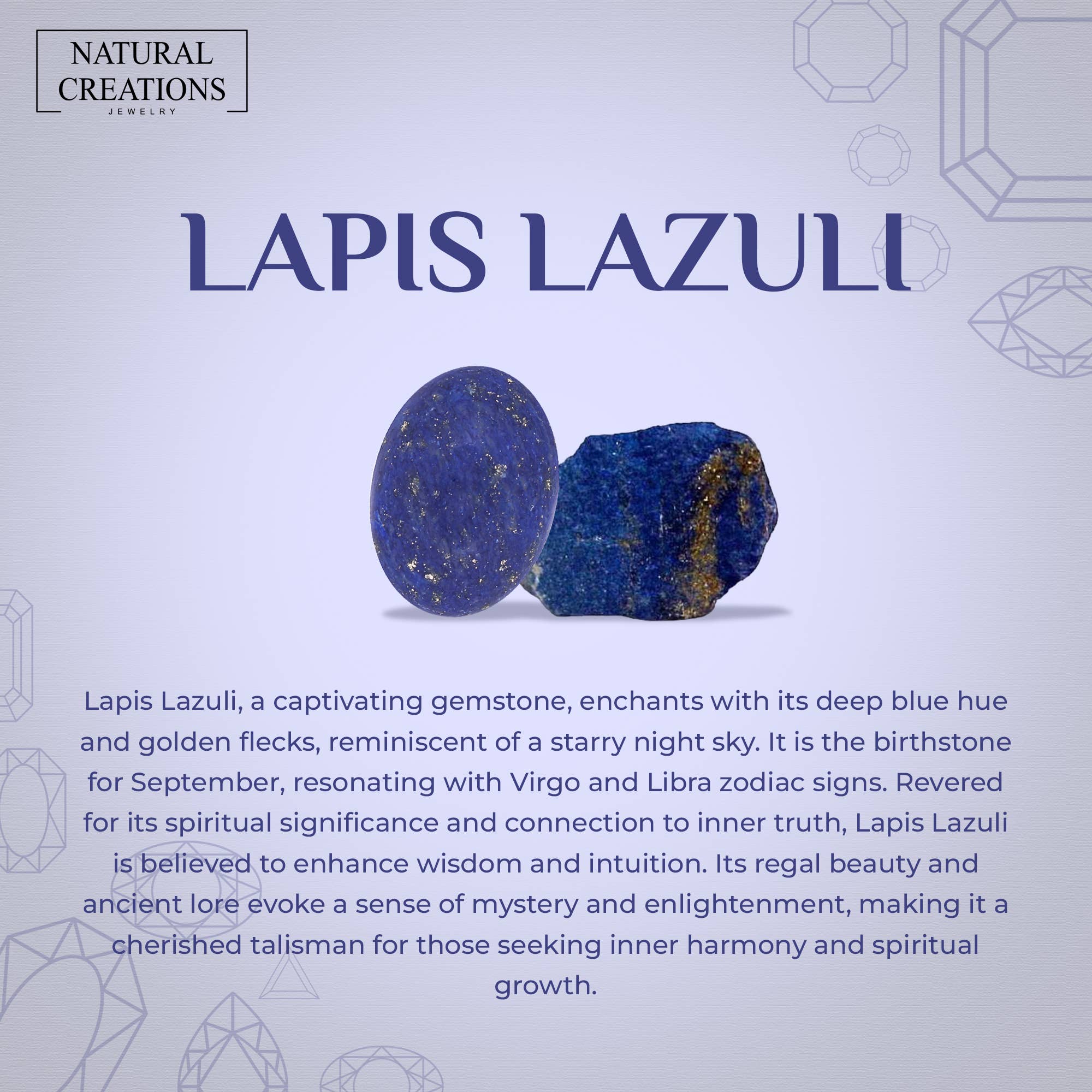 Natural Lapis Lazuli Stackable Rings for Women in 925 Silver