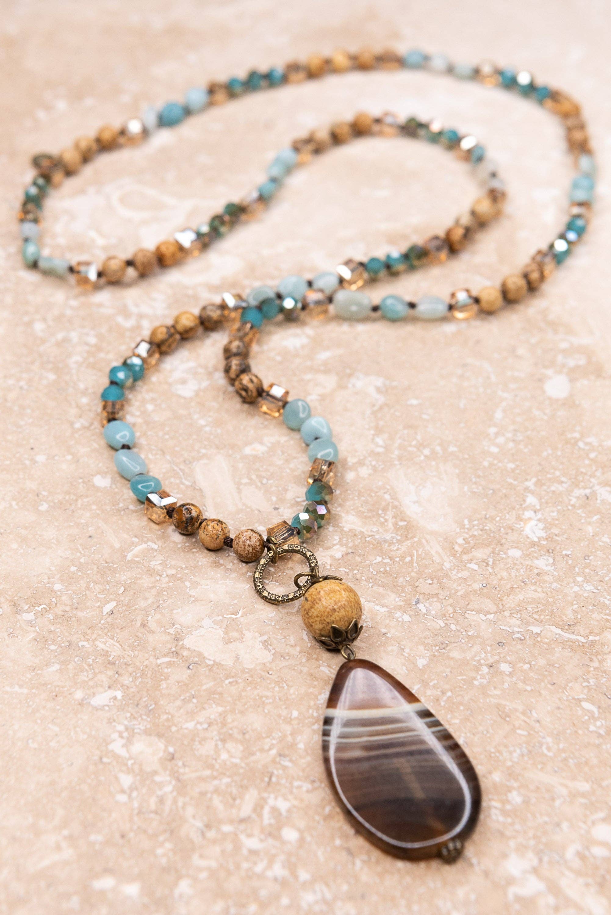 Debbie Necklace in Turquoise/Brown