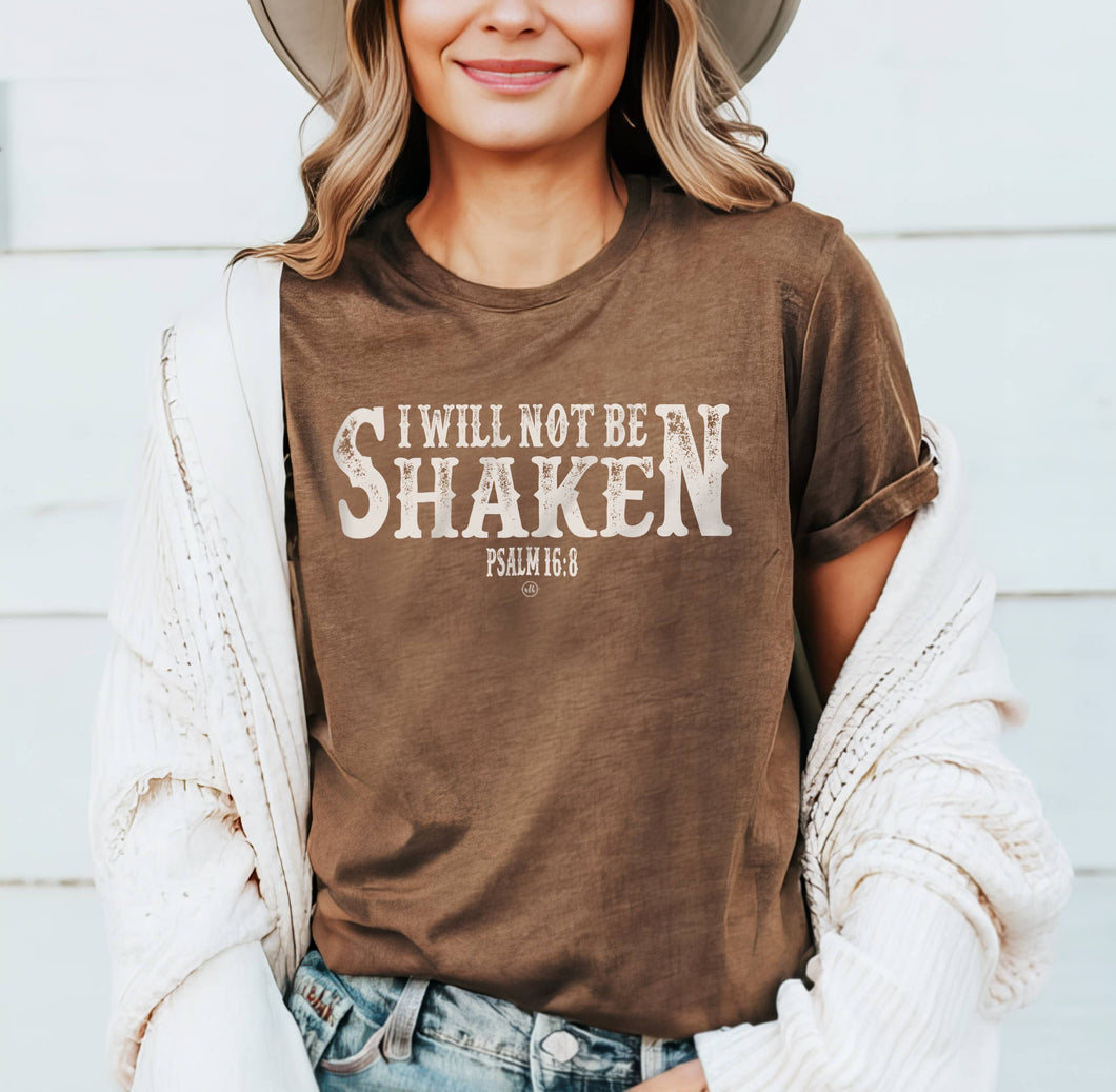 I Will Not Be Shaken Christian Tee