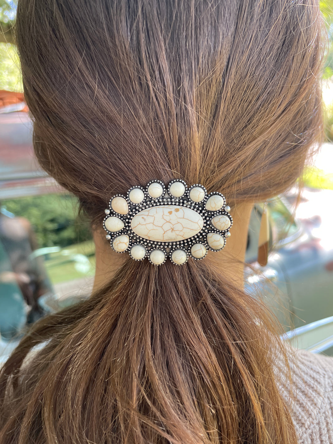 Large Stone Oval - Hair Tie