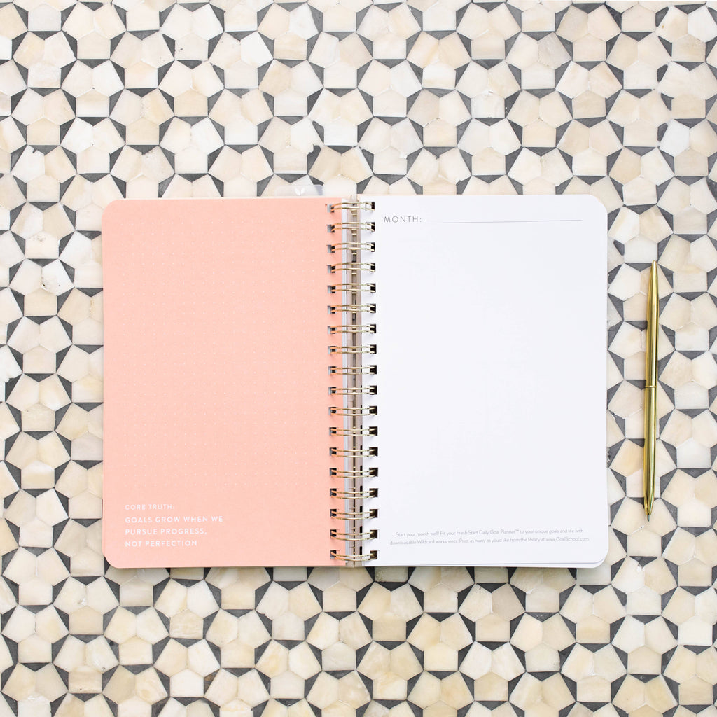 Fresh Start Daily Goal Planner | Natural Spiral | Undated