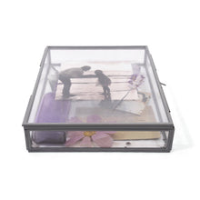 Load image into Gallery viewer, Rectangle Glass and Zinc Memory Box - 10&quot; x 8&quot; x 2&quot;
