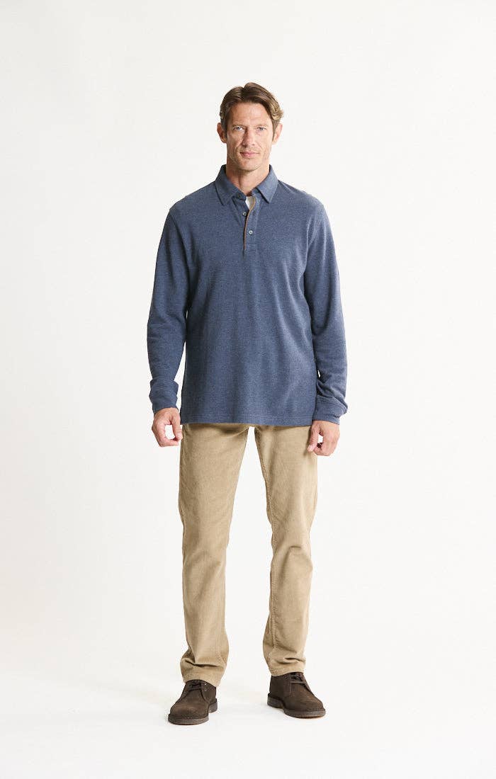 Blue Side Of The Mountain- Cotton Long Sleeve Polo