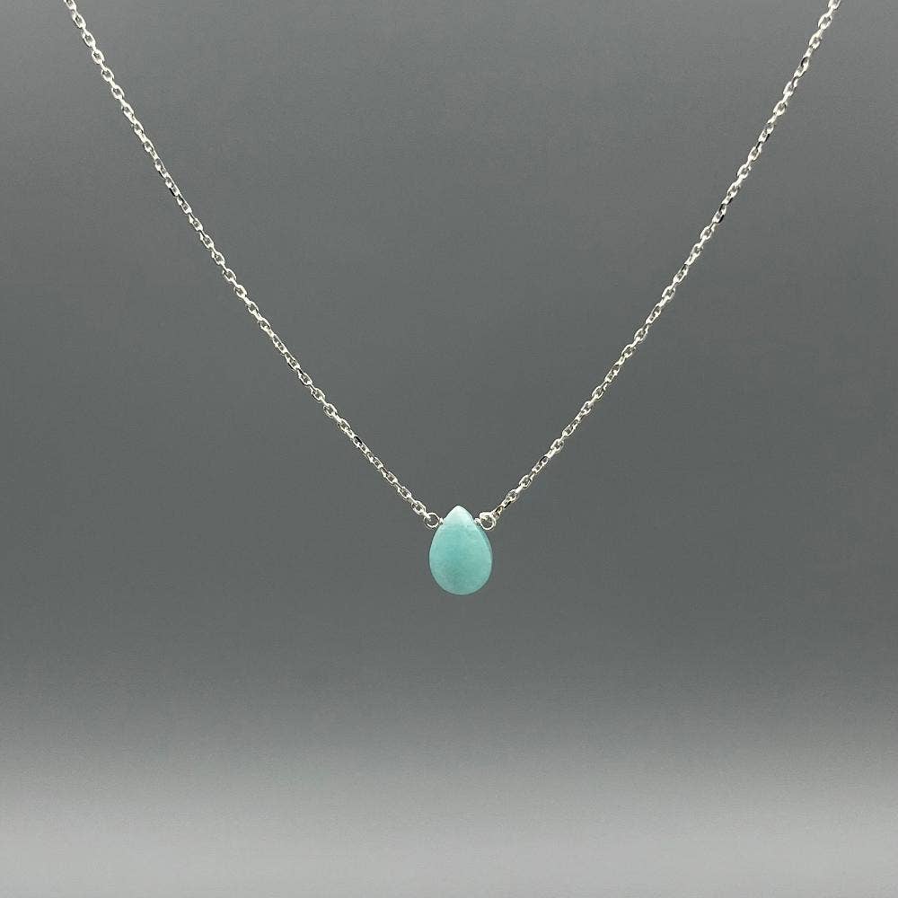 Dainty Gemstone Drop Necklace