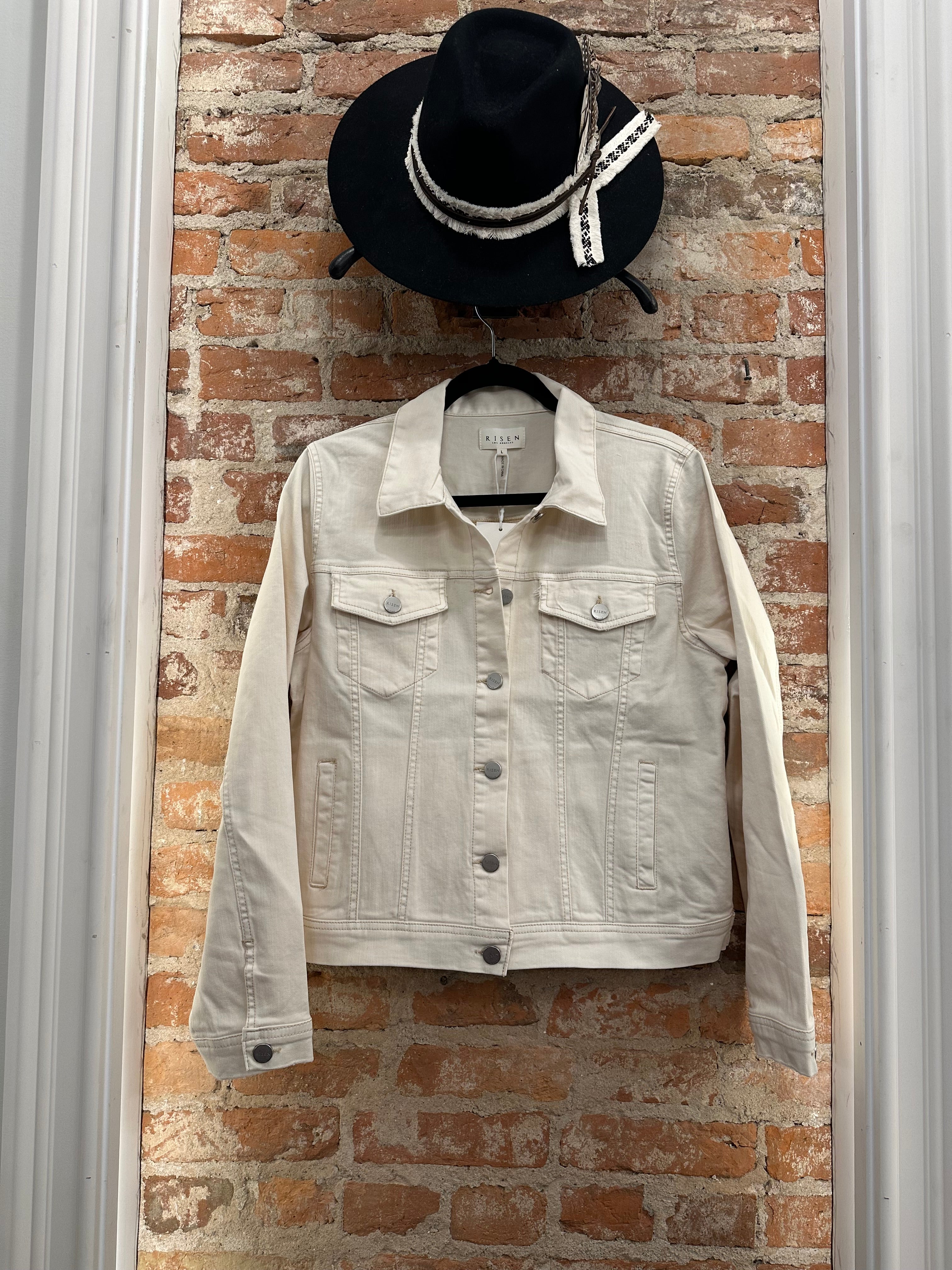 Darcy- Ivory Stretch Denim Jacket