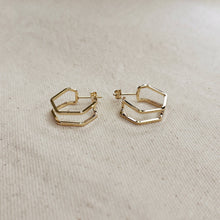 Load image into Gallery viewer, 18k Gold Filled Double Wire Geometric C Hoop Earrings
