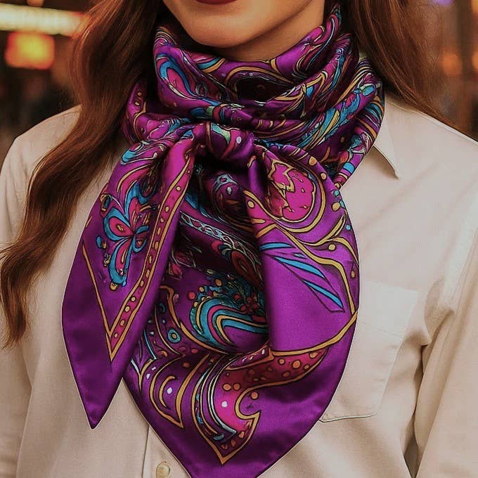 Purple Fun Floral Wild Rag / Scarf WR1018