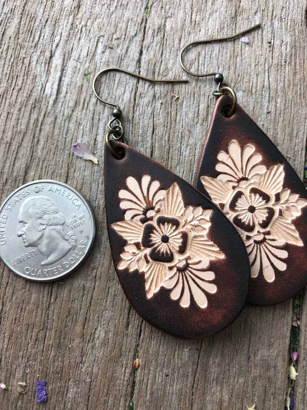 Things We Keep Leather Teardrop Earrings
