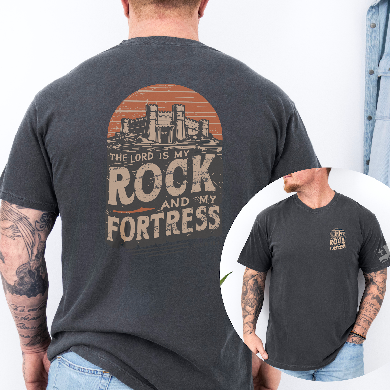 My Rock and Fortress Comfort Colors Christian Graphic Tee