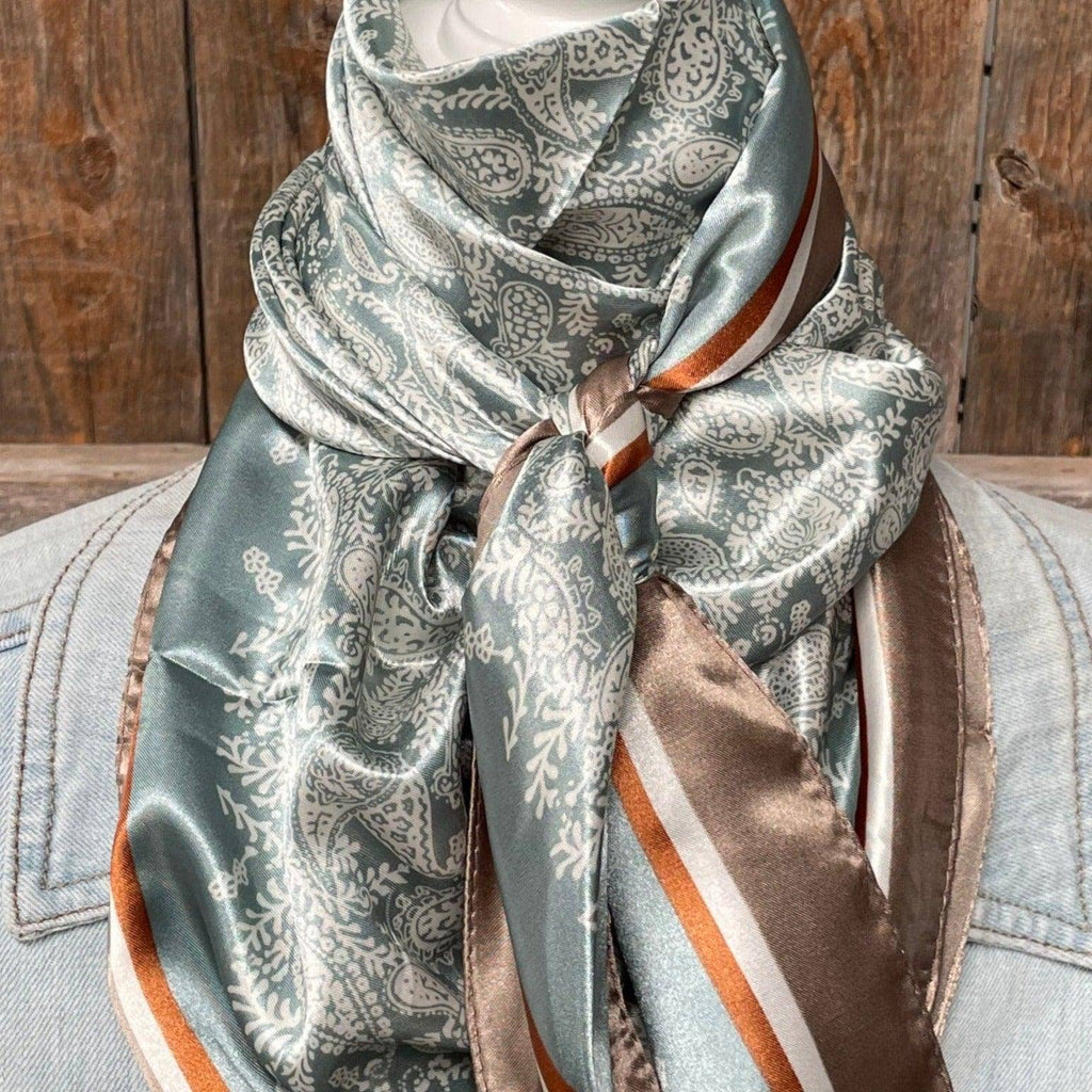 Seafoam & Cream Paisley Wild Rag/Scarf