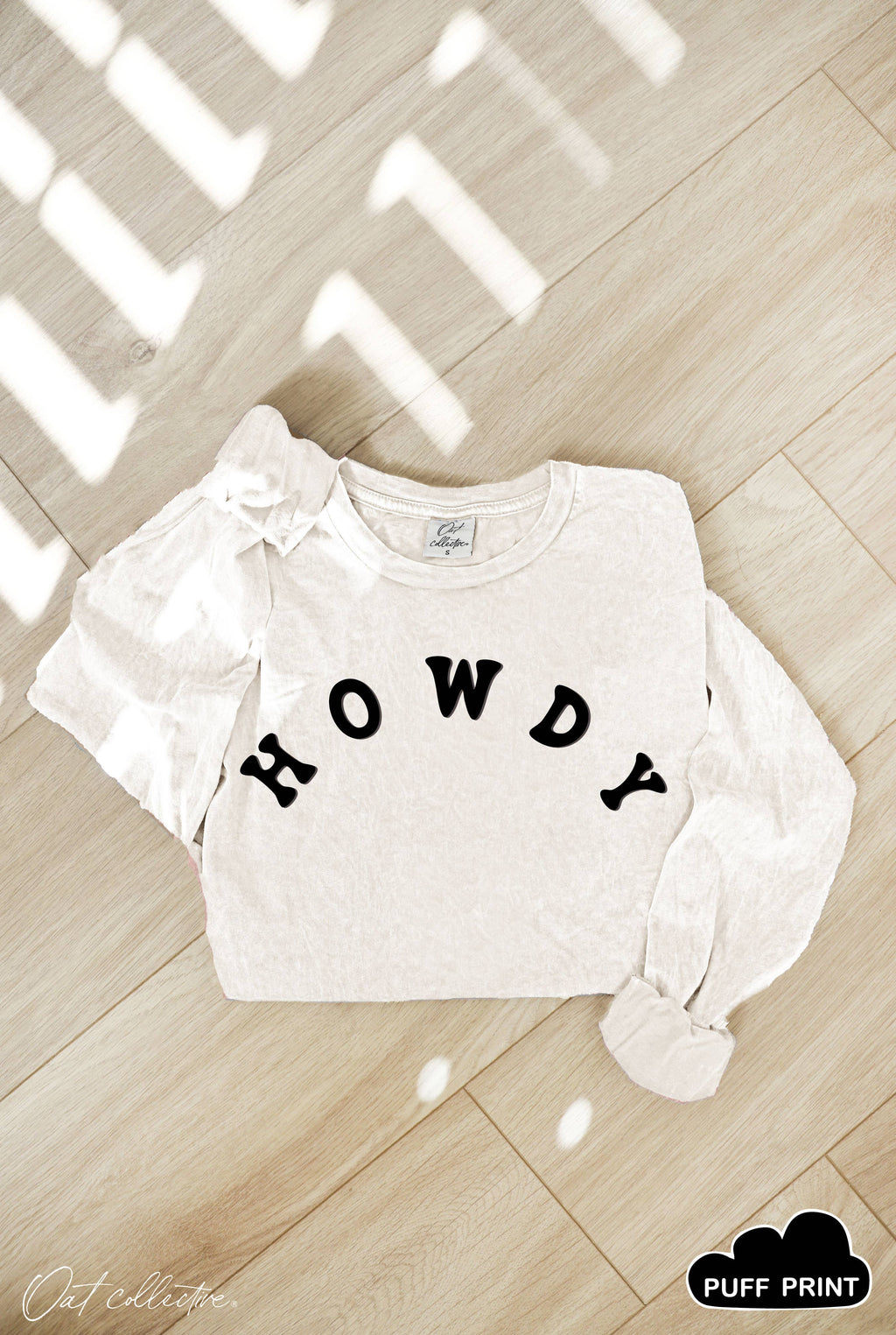 HOWDY Puff Mineral Washed Long Sleeve Graphic