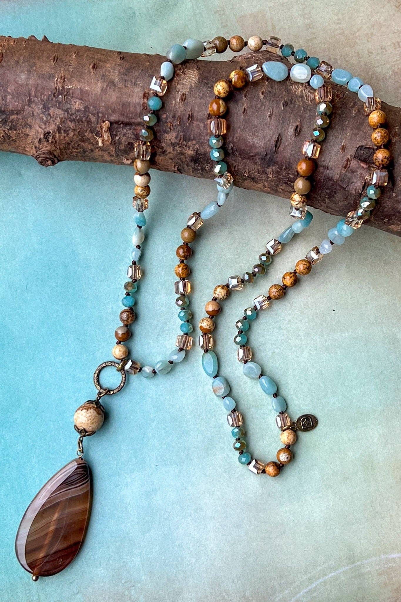Debbie Necklace in Turquoise/Brown