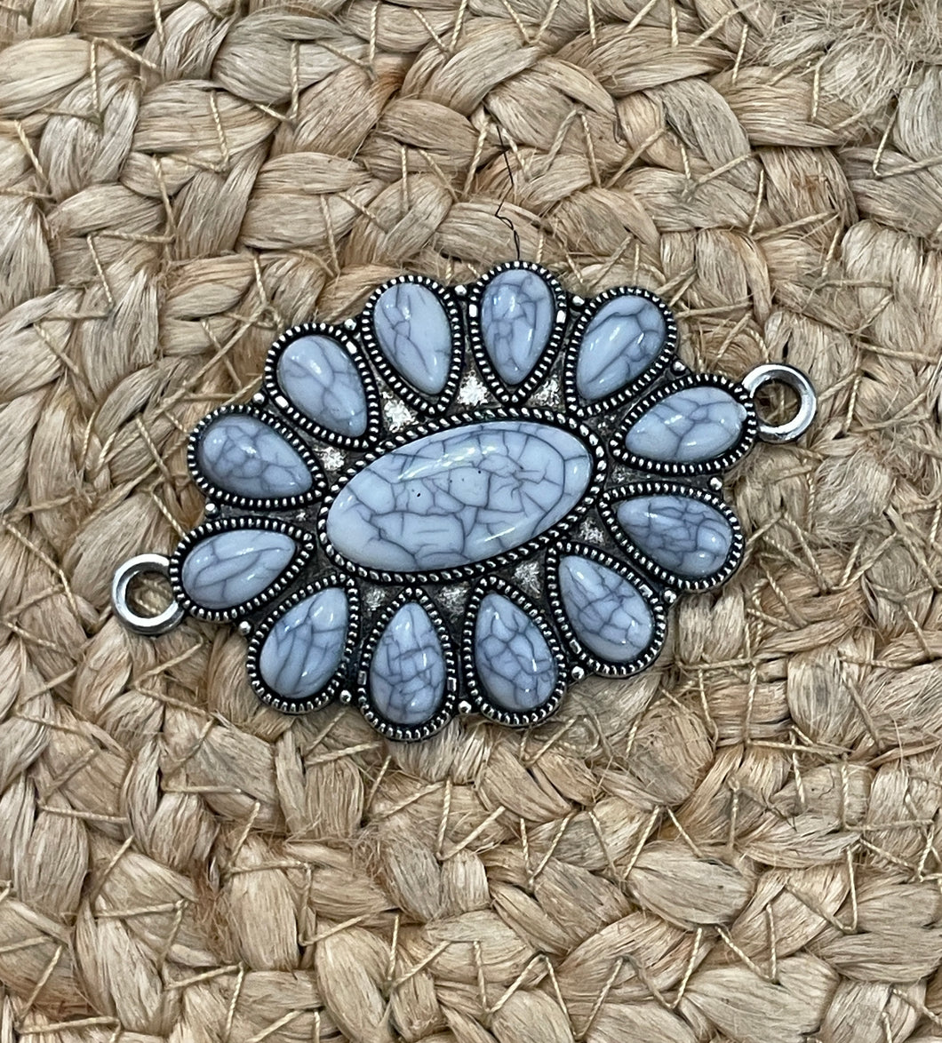 Blue Double Loop Concho Hat Junk - Large