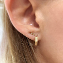 Load image into Gallery viewer, 14k Gold Filled Petite Bar Stud Earrings
