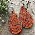 Lord Willing Leather Teardrop Earrings