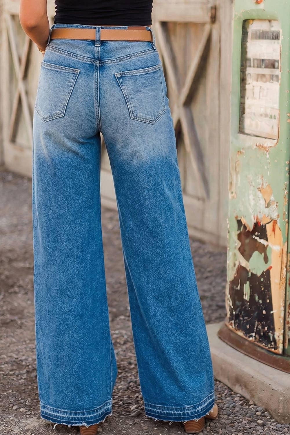 So So Good-Seam Gathering Flare Leg Jeans