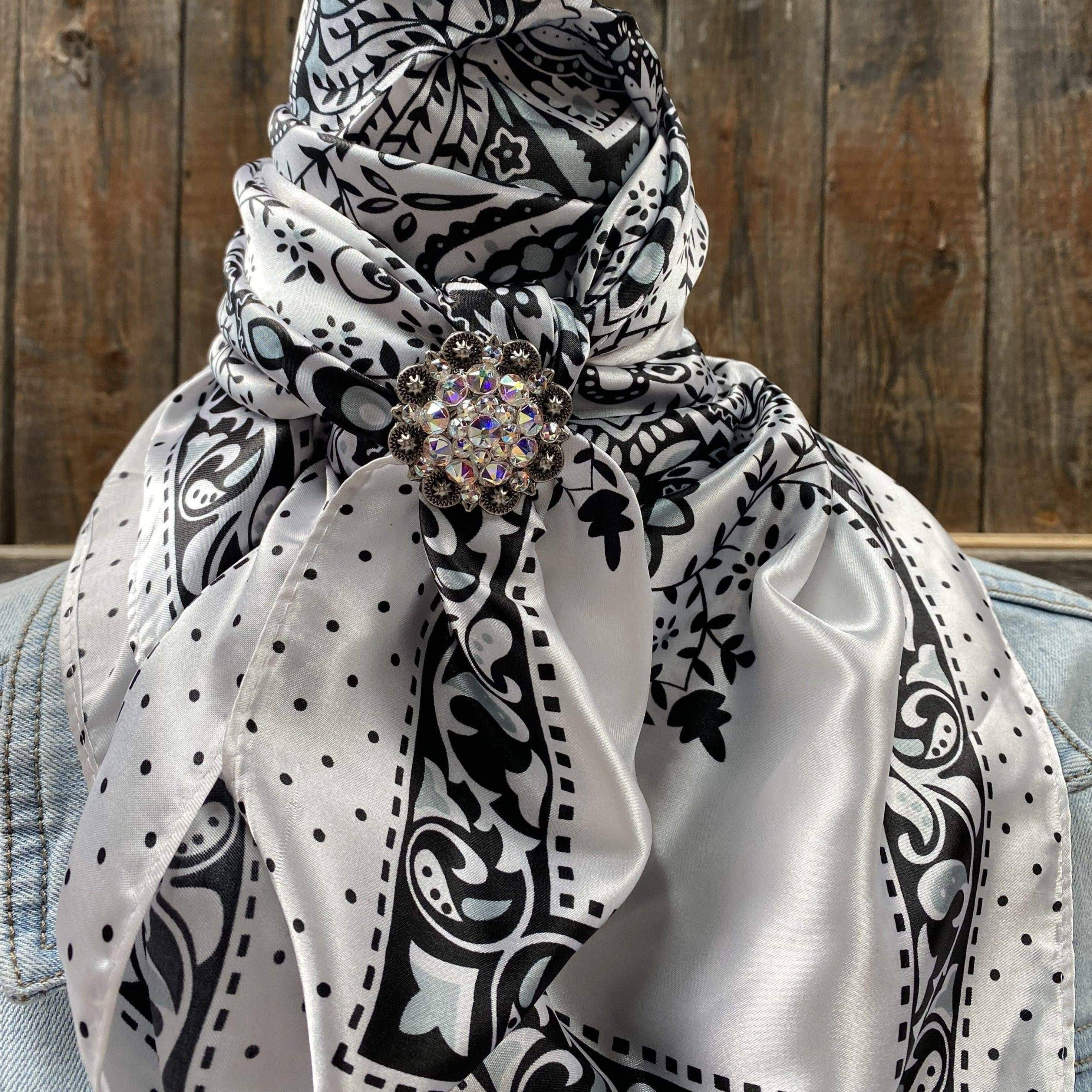 Black/White Polka Dot & Paisley Wild Rag/Scarf
