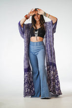 Load image into Gallery viewer, Paisley Tapestry Free Flow Duster Kimono - Purple
