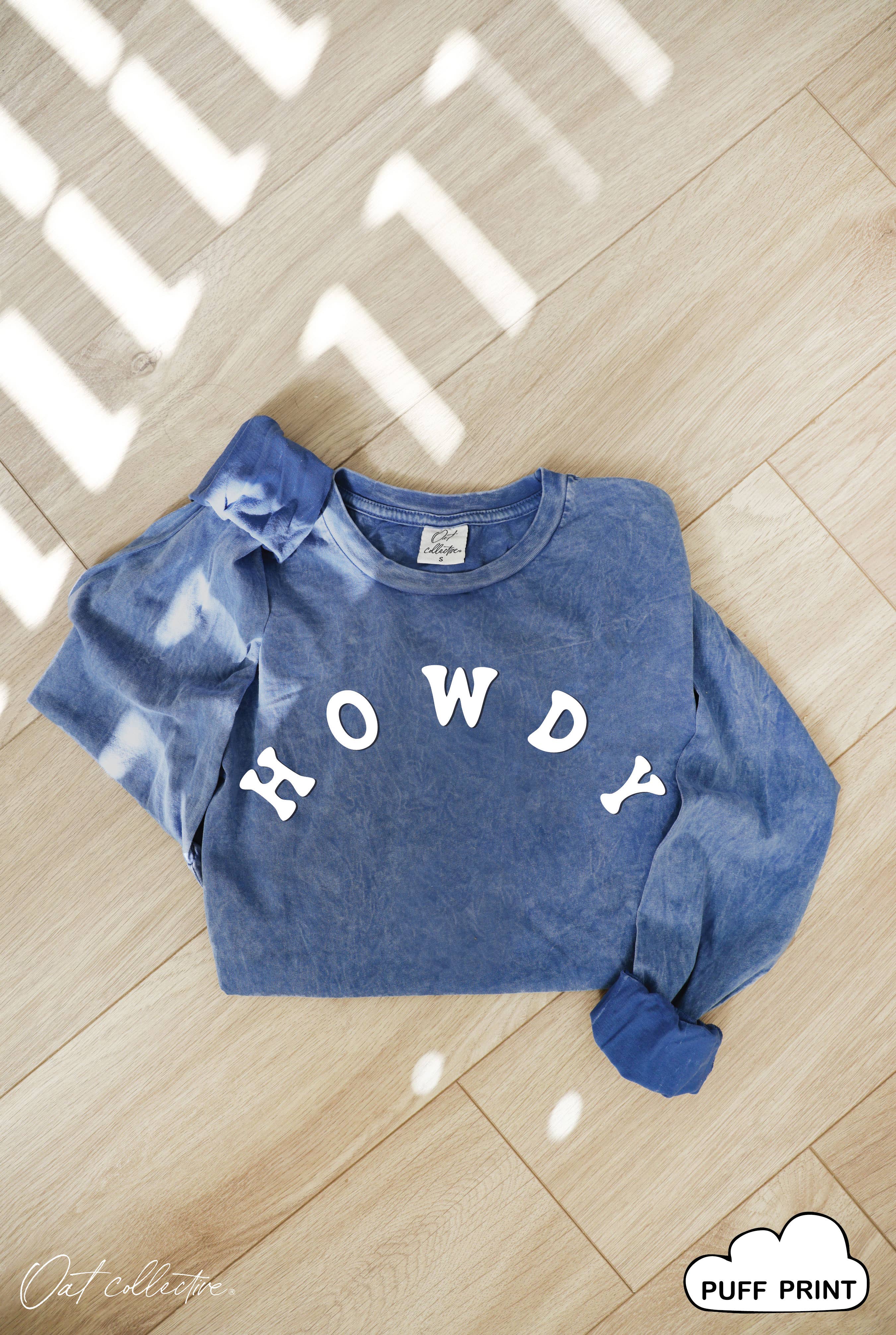 HOWDY Puff Mineral Washed Long Sleeve Graphic