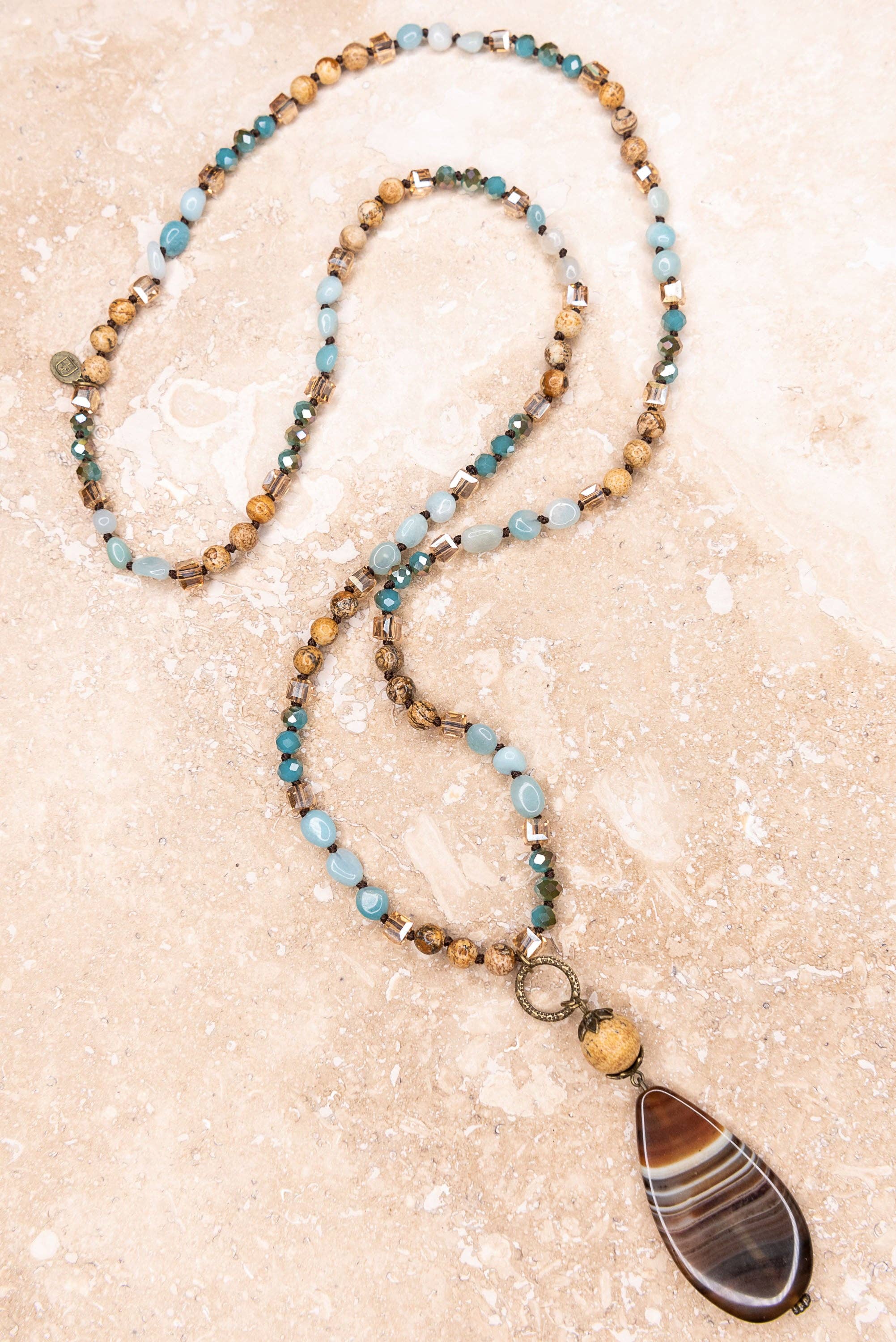 Debbie Necklace in Turquoise/Brown